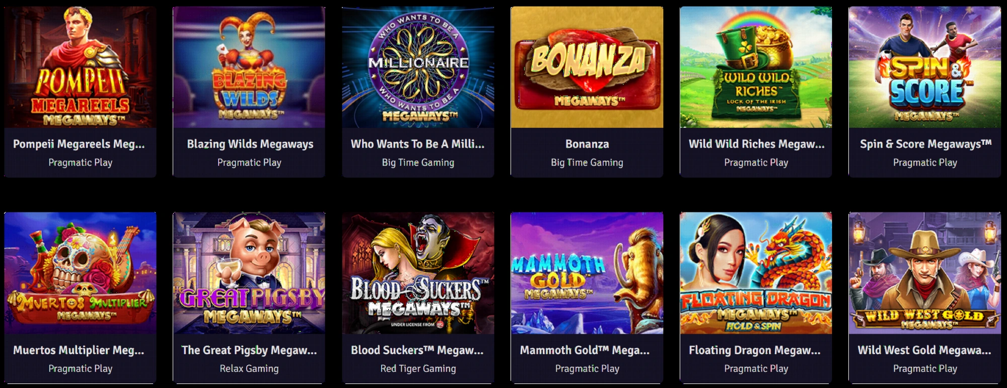 Jeux Megaways et fournisseurs de jeux Rizz Casino