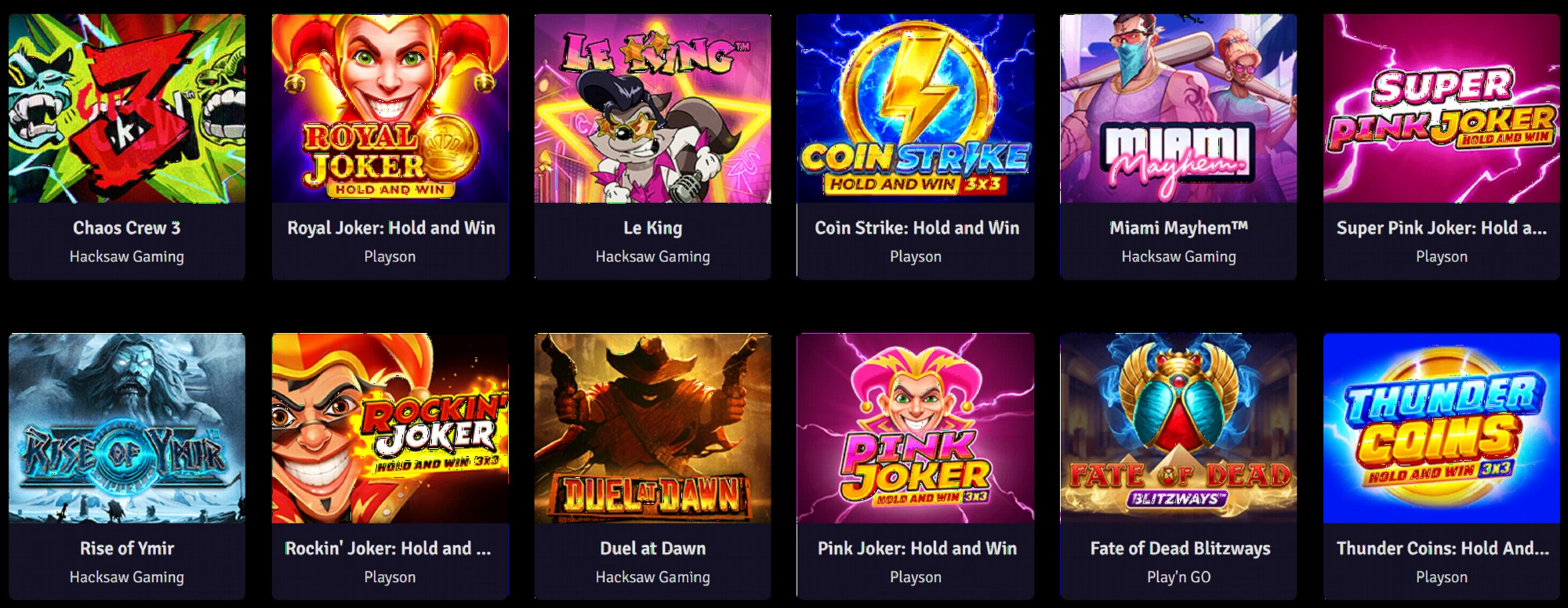 Machines à sous disponibles sur Rizz Casino